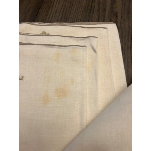 Vintage Embroidered Linen Napkins Set Of 8 15"x15" - Picture 6 of 6